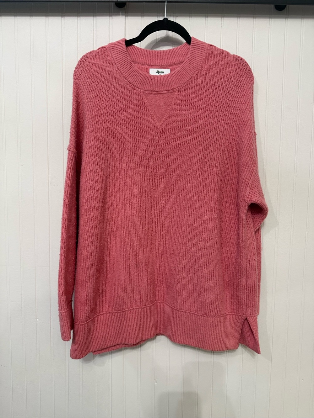 Aerie Pink Oversized Knit Soft Sweater Small Cozy Slouchy Pullover